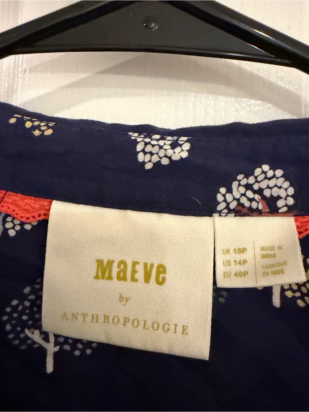 Anthropologie Maeve Frederica Tree Print Blouse Petite 14 - Picture 5 of 8